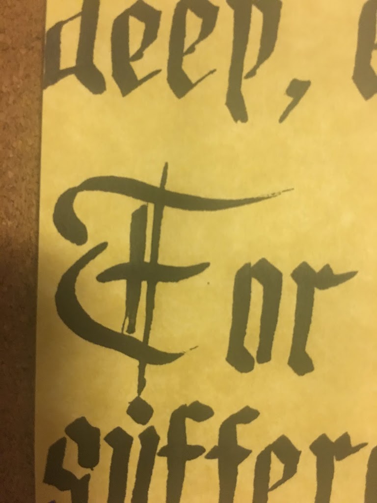 Calligraphy Progress 4/23/18